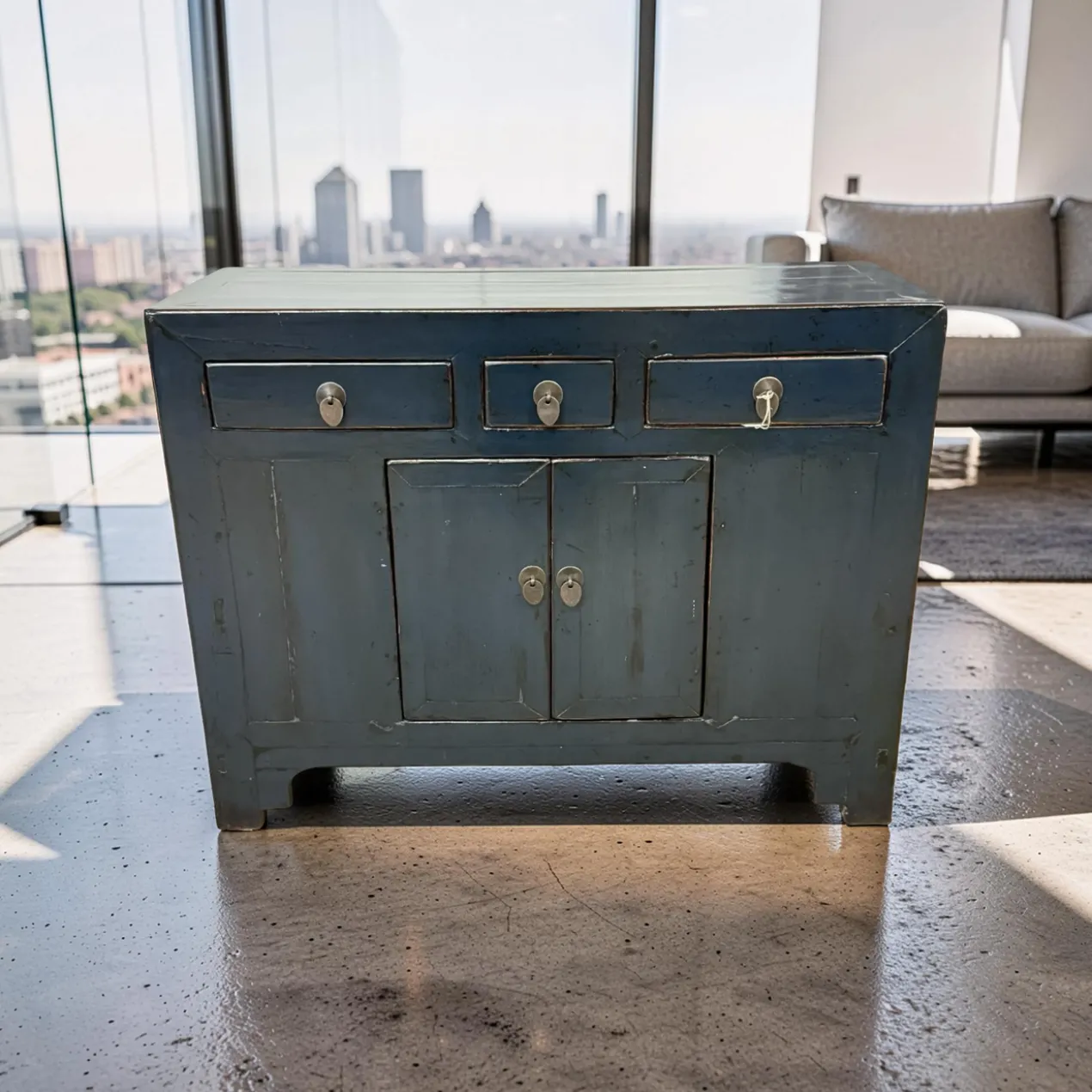 Dressoir uniek lak blauw