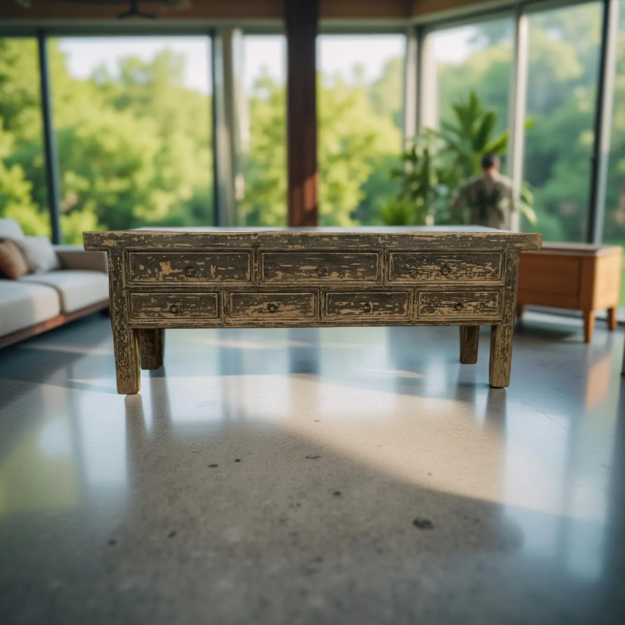 Dressoir zwart finish 7 la groot uniek