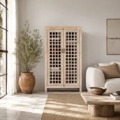 Drishti - Vitrinekast Mangohout Ibiza Stijl 180cm