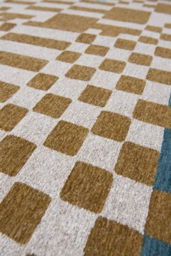 Ecorugs vloerkleed Chess goud 80x150 cm