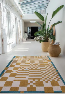 Ecorugs vloerkleed Chess goud 170x240 cm