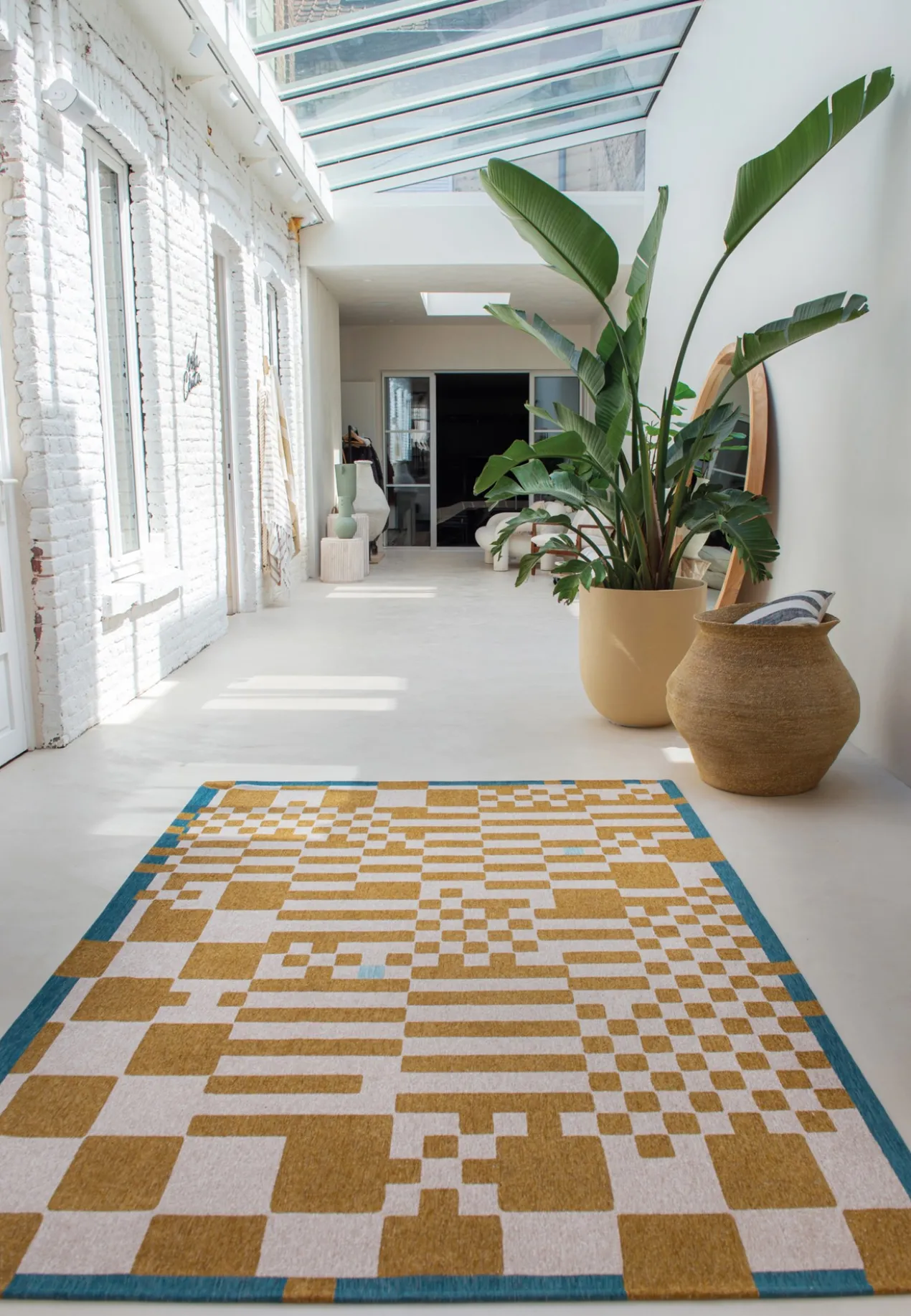 Ecorugs vloerkleed Chess goud 280x390 cm