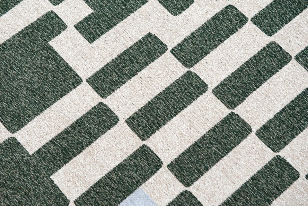 Ecorugs vloerkleed Chess groen 80x150 cm