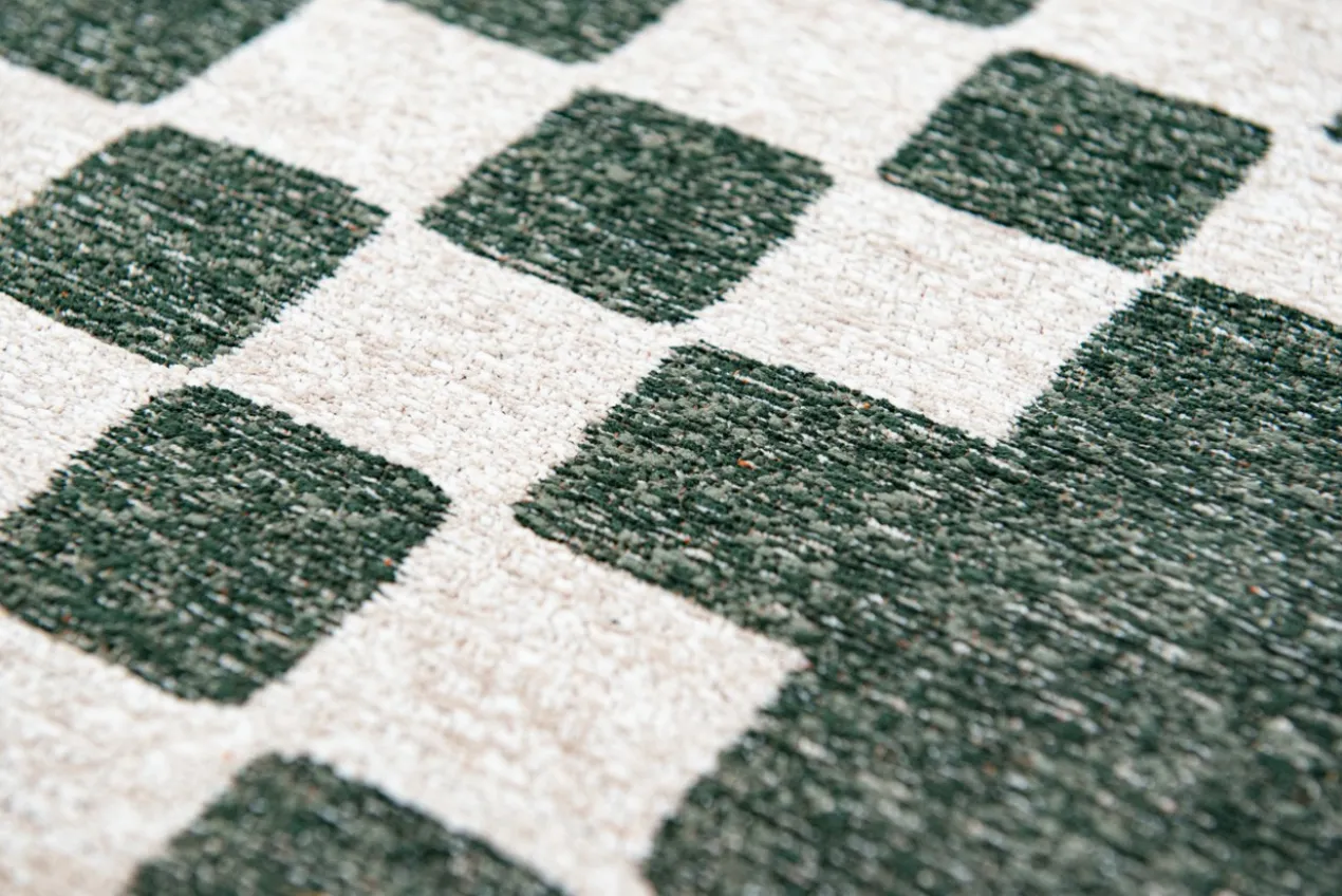 Ecorugs vloerkleed Chess groen 80x150 cm