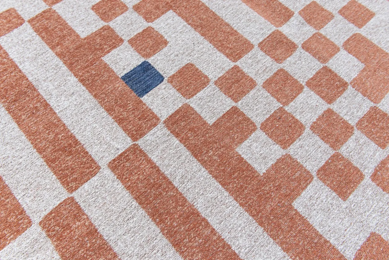 Ecorugs vloerkleed Chess oranje 240x340 cm