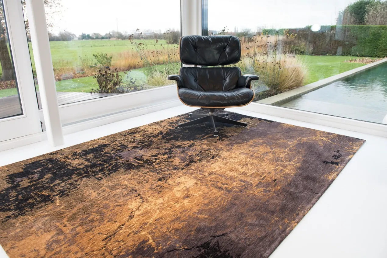 Ecorugs vloerkleed Cracks goud ∅ 140 cm