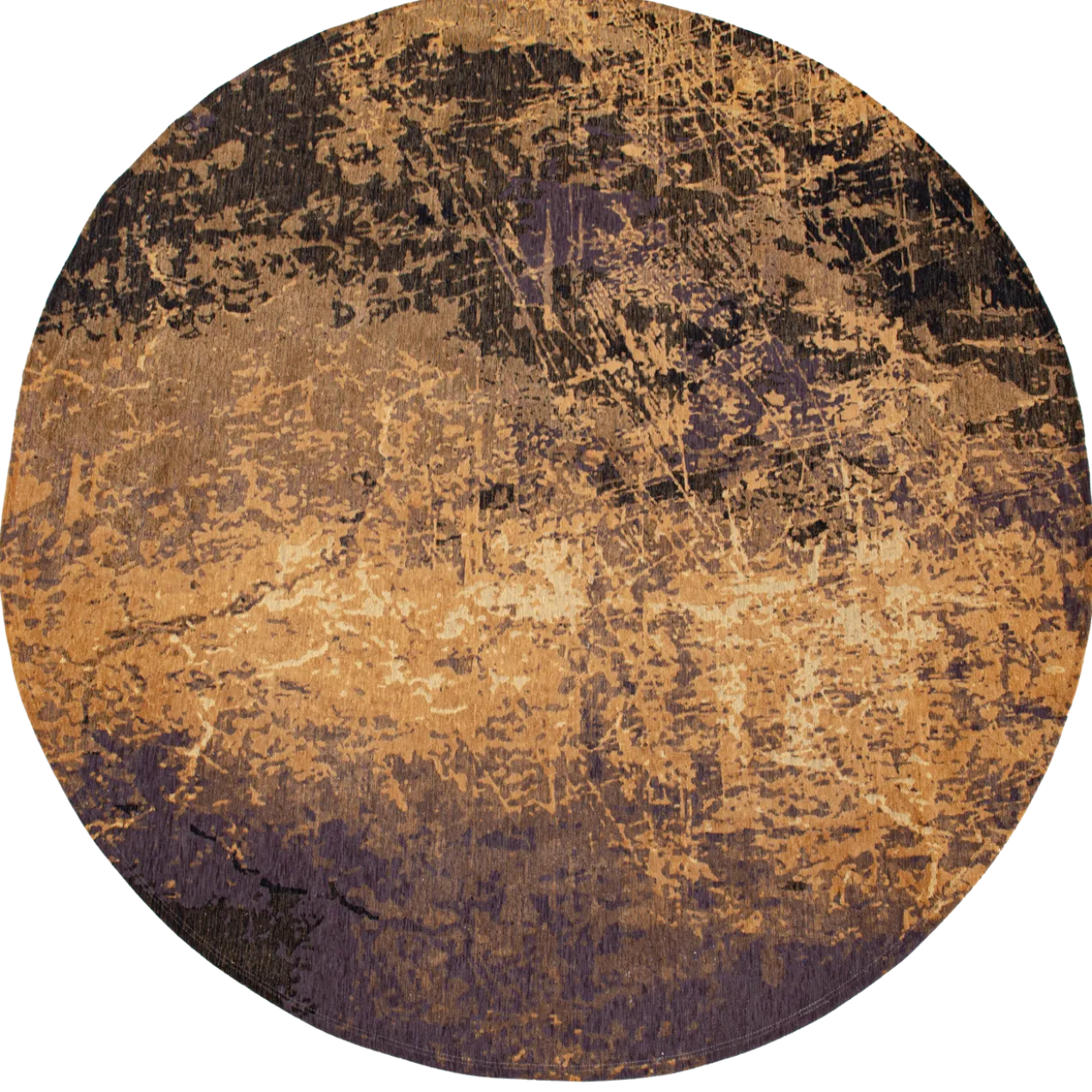 Ecorugs vloerkleed Cracks goud ∅ 140 cm