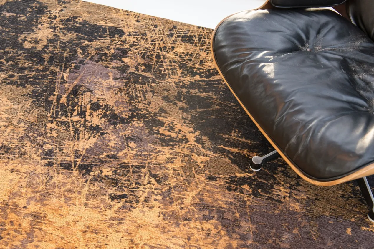 Ecorugs vloerkleed Cracks goud ∅ 140 cm