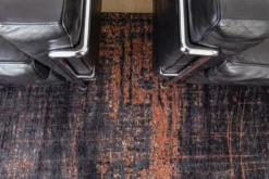 Ecorugs vloerkleed Griff zwart-koper 80x150 cm