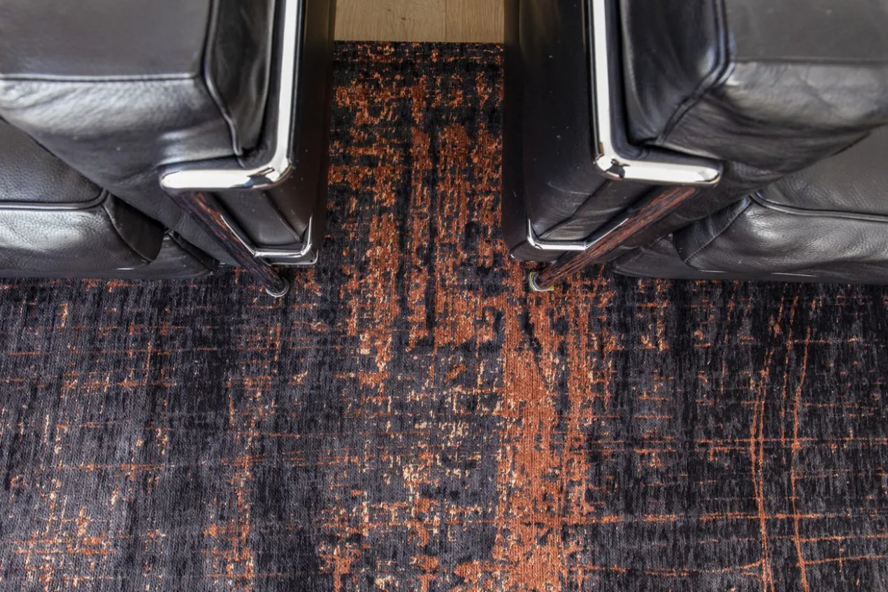 Ecorugs vloerkleed Griff zwart-koper 80x150 cm