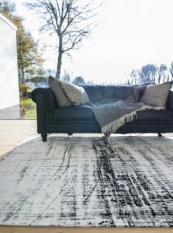 Ecorugs vloerkleed Griff zwart-wit 140x200 cm