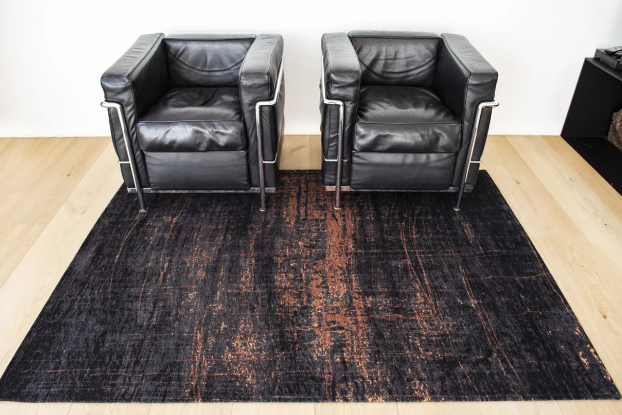 Ecorugs vloerkleed Griff zwart-koper 240x340 cm