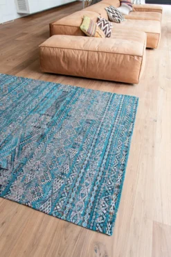 Ecorugs vloerkleed Kilim blauw 200x280 cm