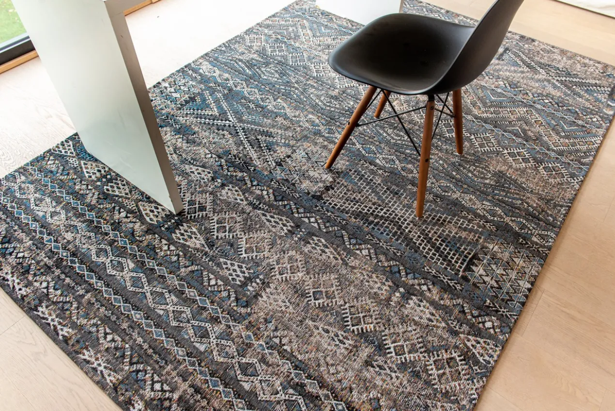 Ecorugs vloerkleed Kilim zwart 140x200 cm