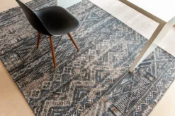 Ecorugs vloerkleed Kilim zwart 140x200 cm