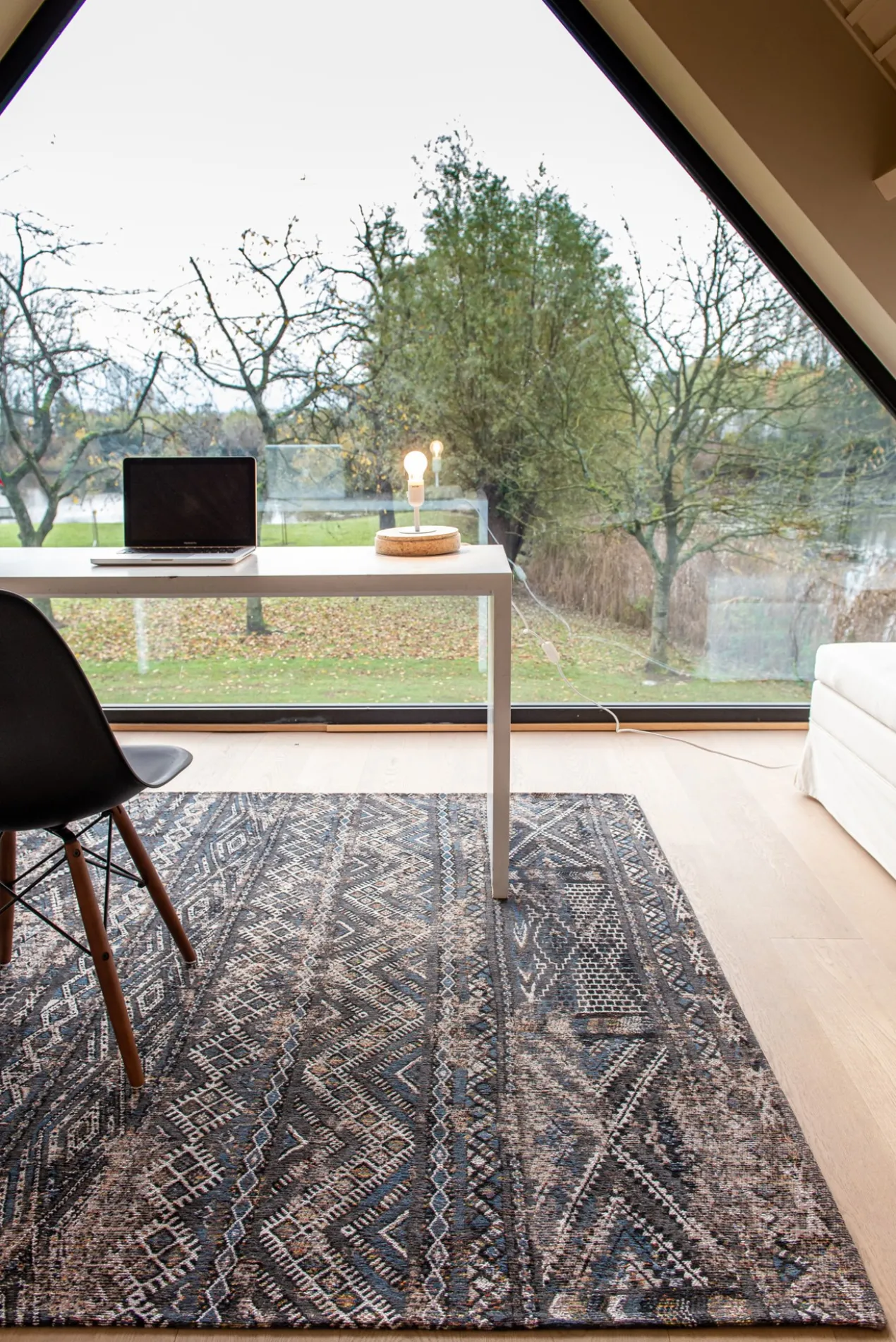 Ecorugs vloerkleed Kilim zwart 140x200 cm