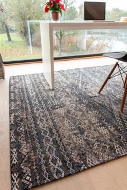Ecorugs vloerkleed Kilim zwart 280x390 cm