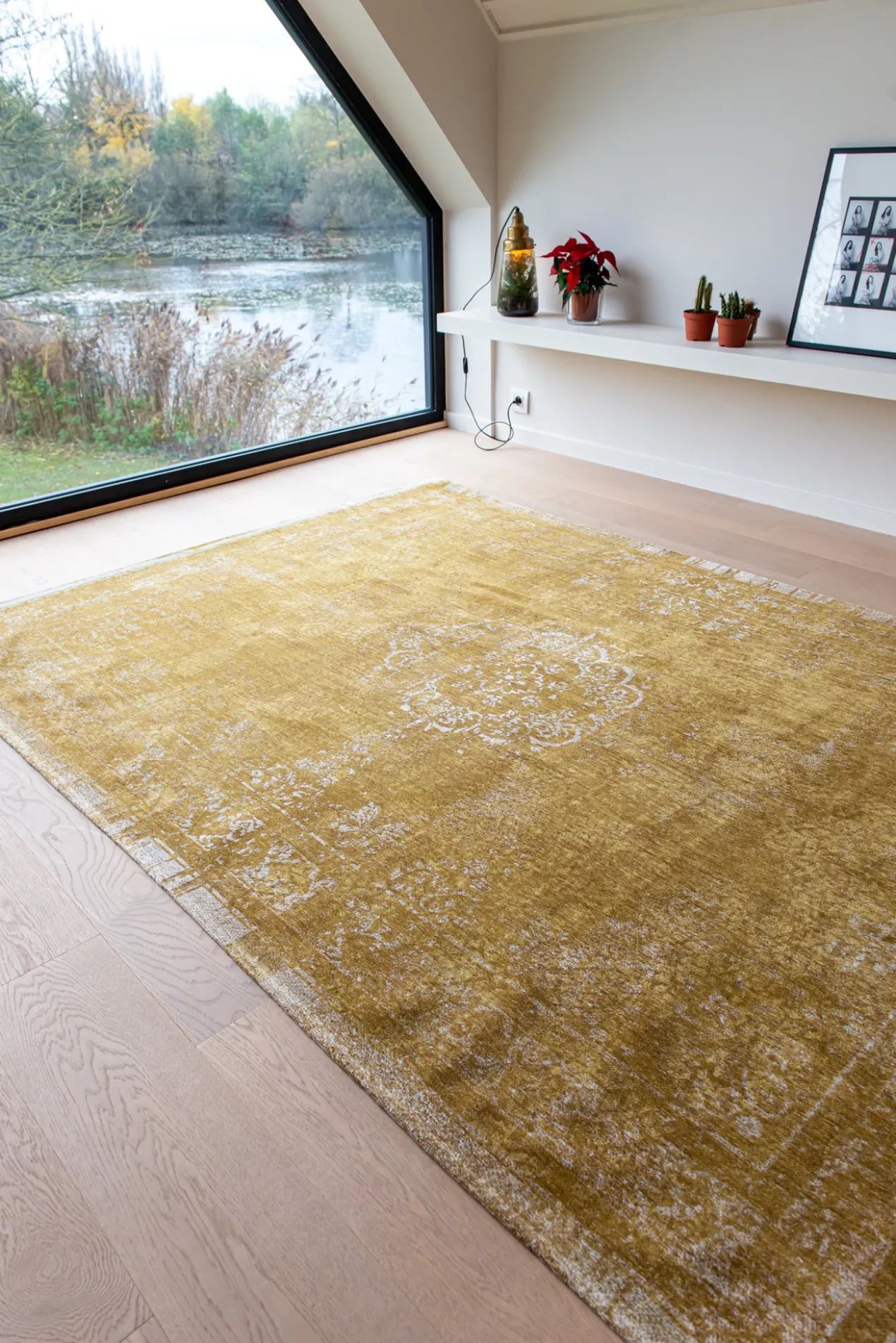 Ecorugs vloerkleed Medallion geel 80x150 cm