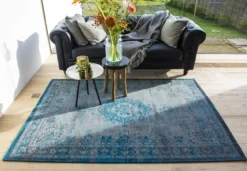 Ecorugs vloerkleed Medallion turquoise 140x200 cm