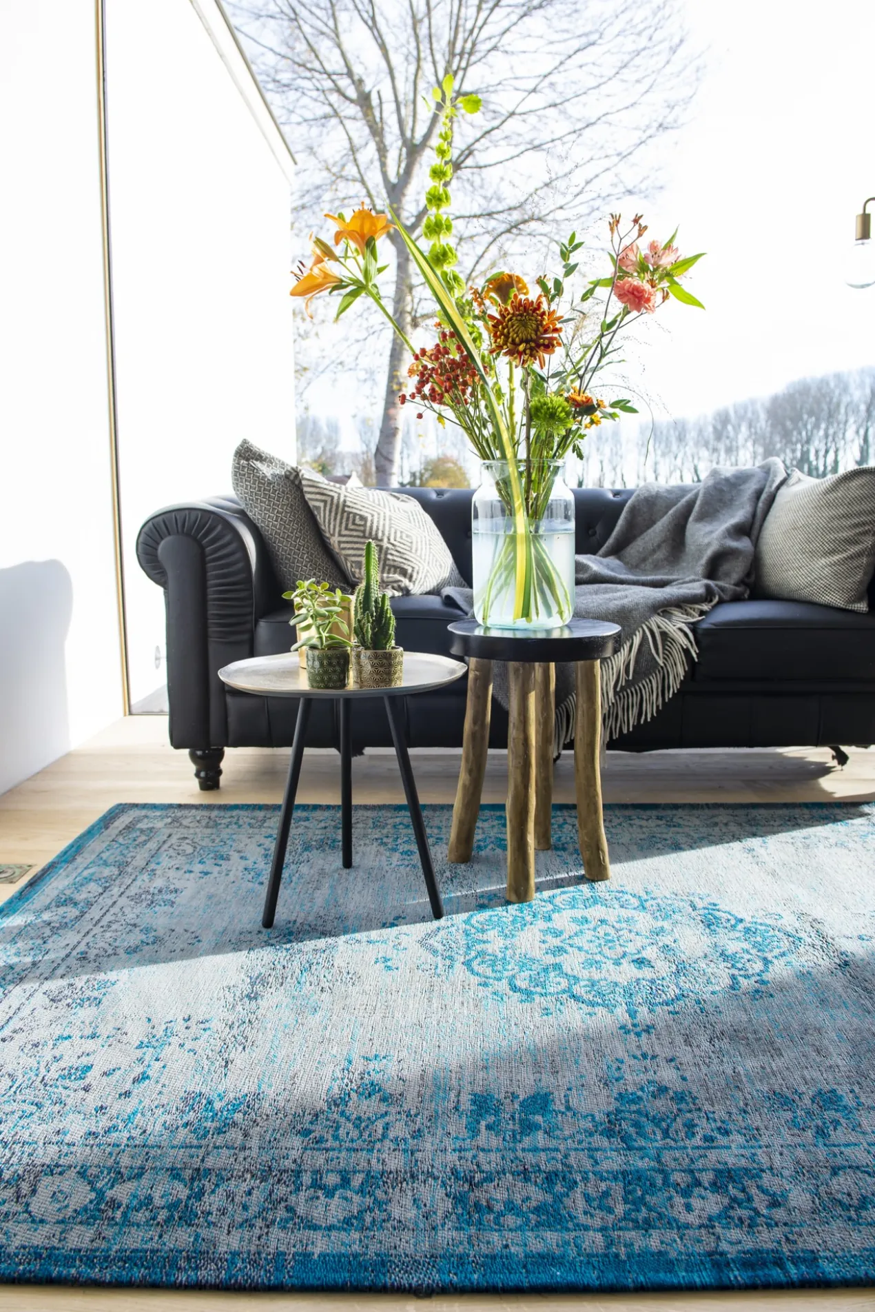 Ecorugs vloerkleed Medallion turquoise 140x200 cm