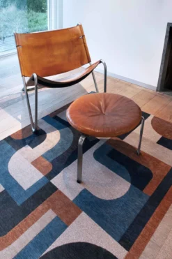 Ecorugs vloerkleed Module multicolor blauw/oranje ∅ 140 cm