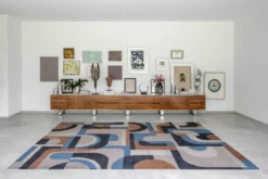 Ecorugs vloerkleed Module multicolor blauw/oranje 240x340 cm
