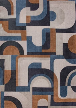 Ecorugs vloerkleed Module multicolor blauw/oranje 280x390 cm