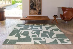 Ecorugs vloerkleed Papercut groen 240x340 cm