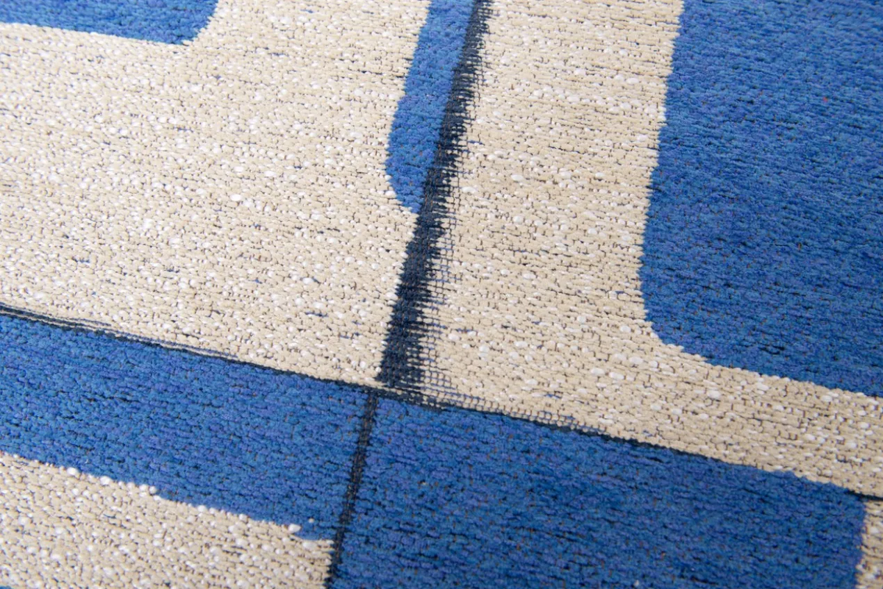 Ecorugs vloerkleed Papercut blauw 80x250 cm