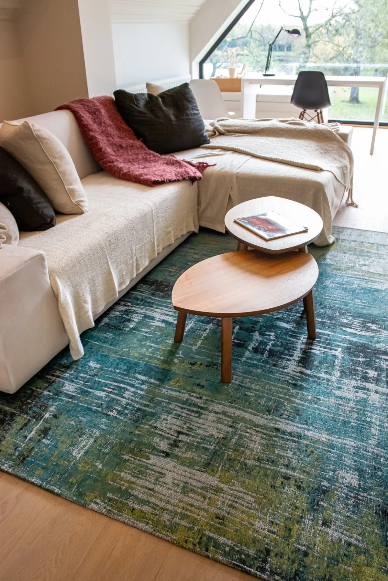 Ecorugs vloerkleed Streaks blauw 80x150 cm