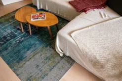 Ecorugs vloerkleed Streaks blauw ∅ 240 cm