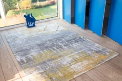 Ecorugs vloerkleed Streaks geel ∅ 140 cm
