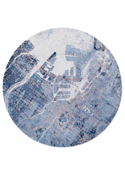 Ecorugs vloerkleed Tokyo blauw ∅ 240 cm