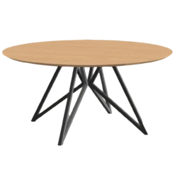 Eetafel Butterfly QuadpodXL naturel Ø180 cm verjongd