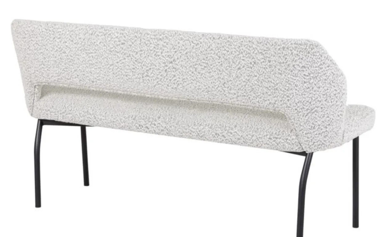Eetbank Bo lichtgrijs bouclé 150cm