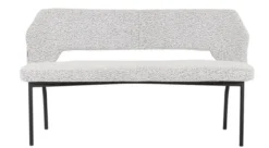 Eetbank Bo lichtgrijs bouclé 150cm