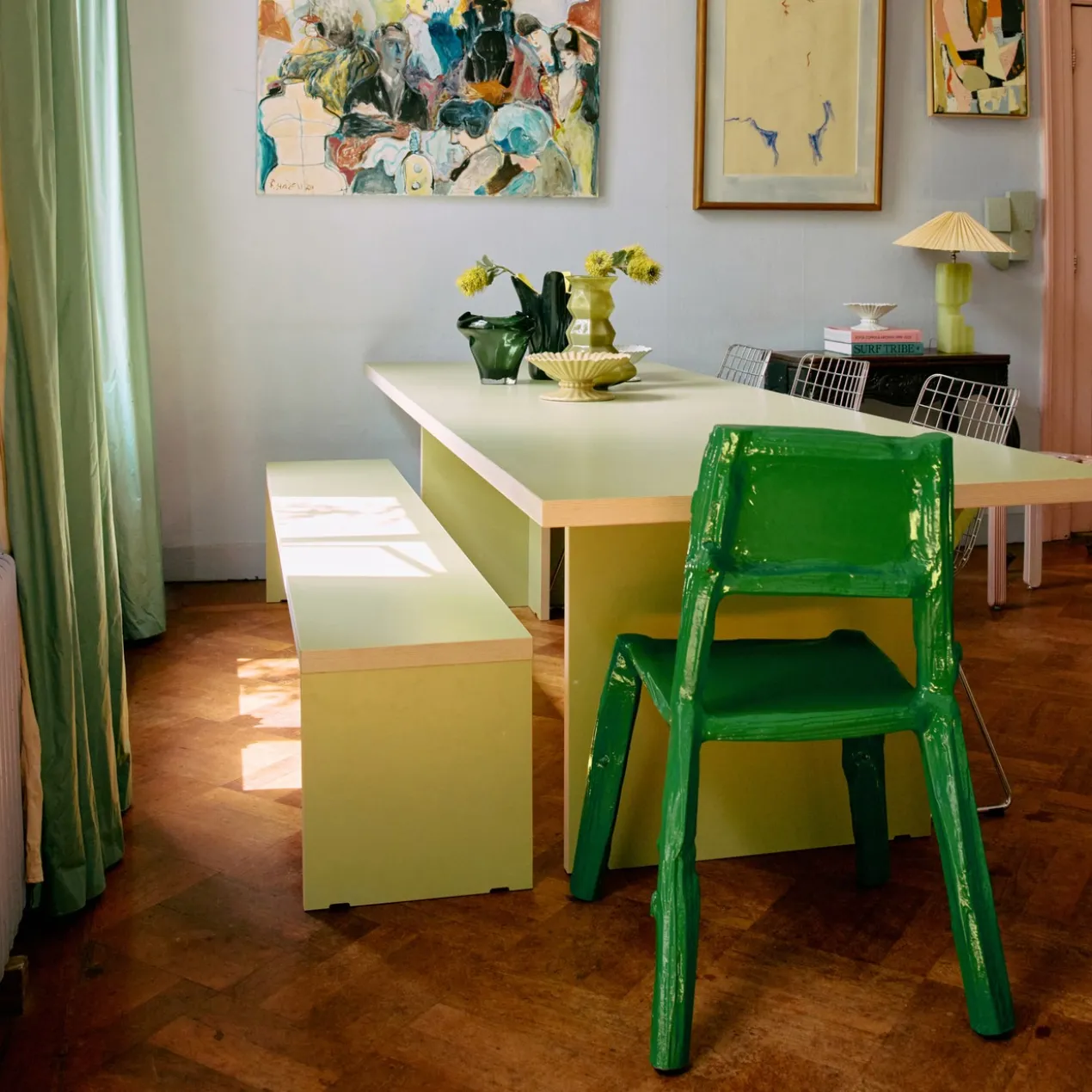 Eetkamerbank Bench 220 cm pistachio