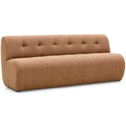 Eetkamerbank Chip met rug lodge cognac 210 cm