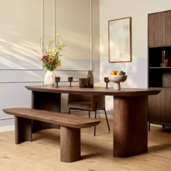 Eetkamerbank Curves 220 brown