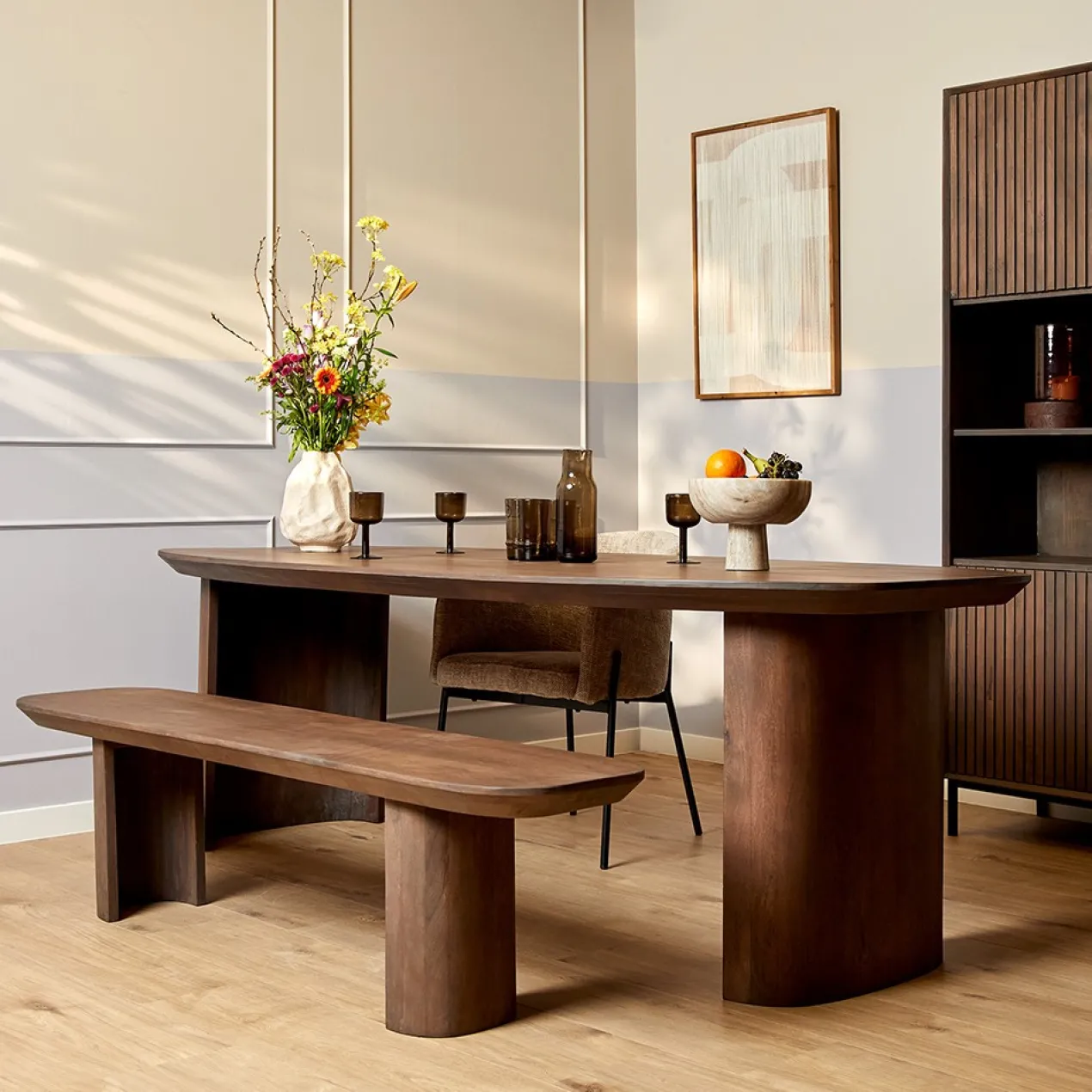Eetkamerbank Curves 280 brown
