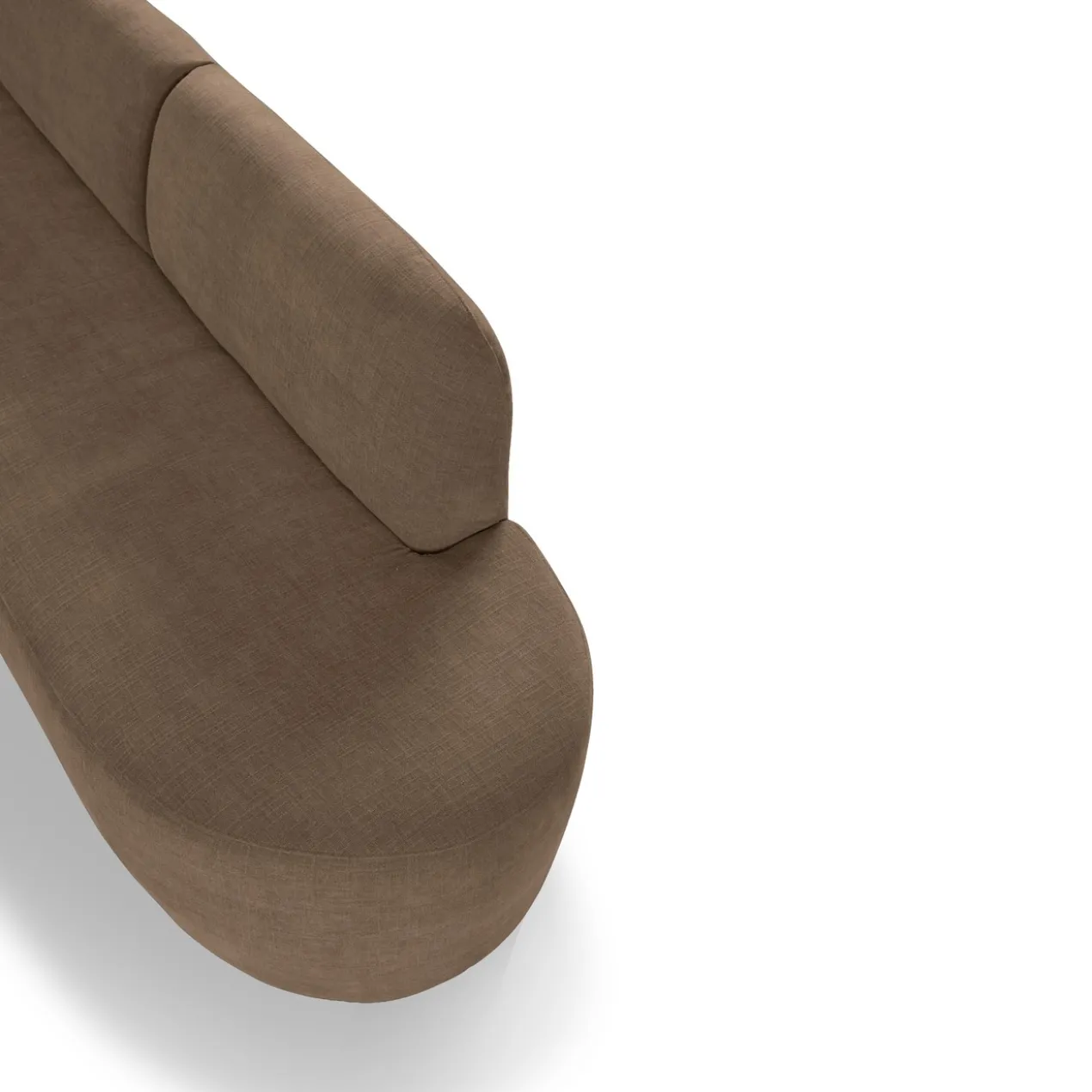 Eetkamerbank Luna hoek be cotton light brown rechts