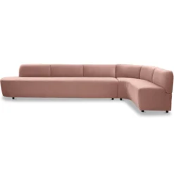 Eetkamerbank Luna hoek be cotton rosewood rechts