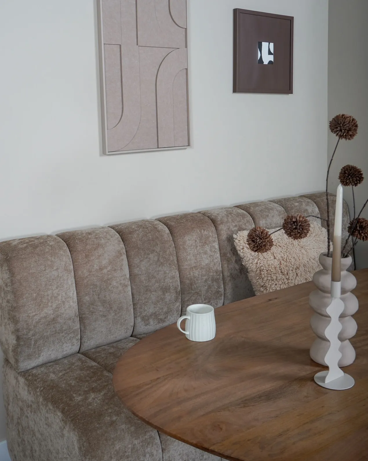 Eetkamerbank Sofia Taupe La Vie 01 - 180 cm