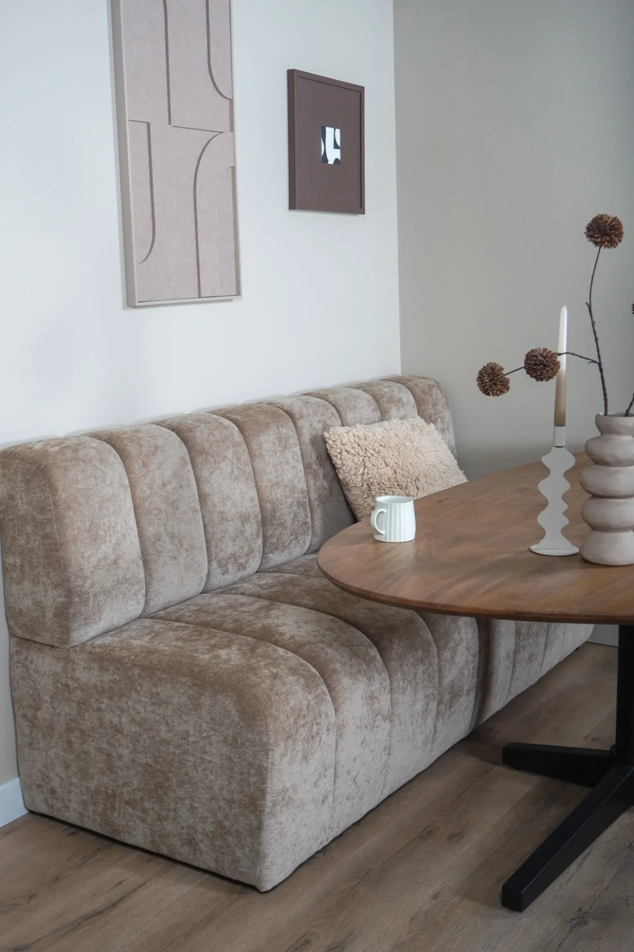 Eetkamerbank Sofia Taupe La Vie 01 - 180 cm