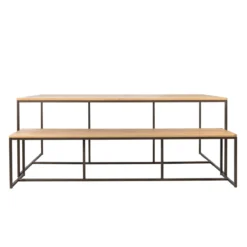 Eetkamerbank Soho Anodic bruin/eiken 194 cm