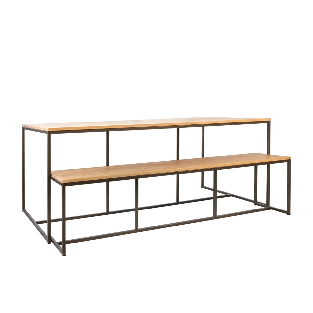 Eetkamerbank Soho Anodic bruin/eiken 214 cm