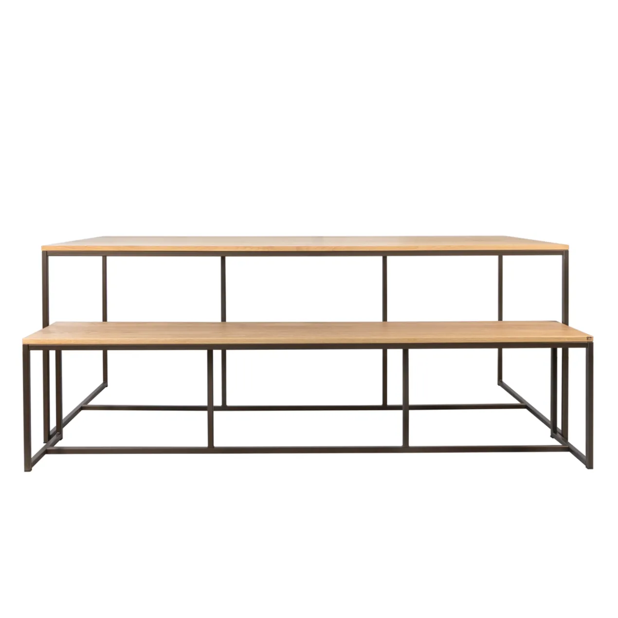 Eetkamerbank Soho Anodic bruin/eiken 214 cm