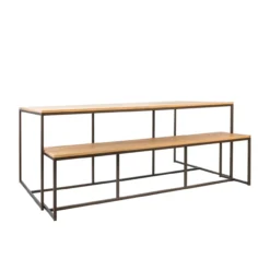 Eetkamerbank Soho Anodic bruin/eiken 234 cm