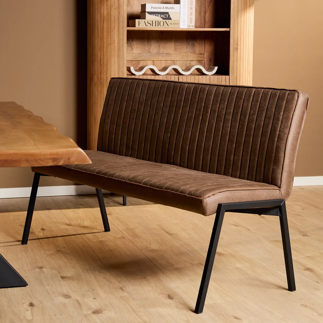 Eetkamerbank Stripes Bruin 155 cm