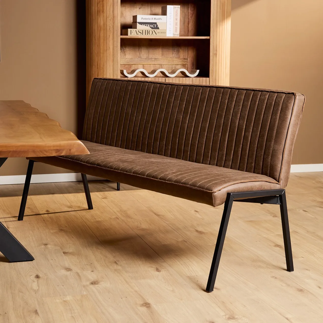 Eetkamerbank Stripes Bruin 185 cm